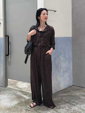 「アイテム（オールインワン・サロペット）」を使った、くるみさん（レディース・158cm）の秋コーディネート