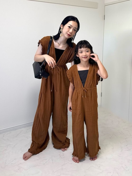 India】ガーゼシャーリングオールインワン（サロペット/オーバーオール