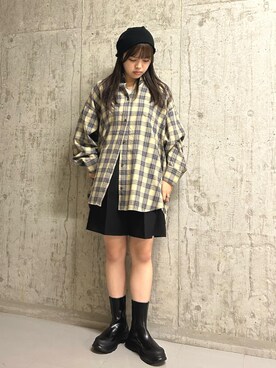 「KBF（ケイビーエフ）のシンプルショートパンツ（その他パンツ）」を使った、aguさん（レディース・161cm）の秋コーディネート