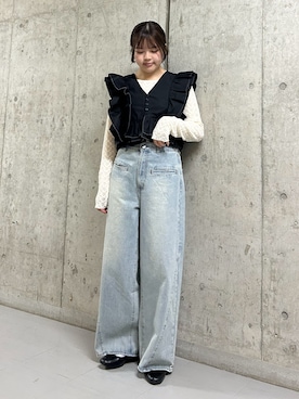 「KBF（ケイビーエフ）のアイテム（パンツ）」を使った、aguさん（レディース・161cm）の春コーディネート