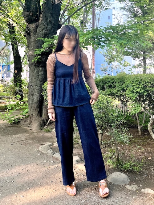 シニカル テンセル デニム トップス キャミ パンツ　セットアップ シニカル テンセル デニム トップス キャミ パンツ セットアップ