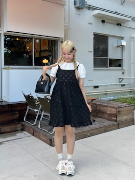 「アイテム（バレッタ/ヘアクリップ）」を使った、まゆかさん（レディース・158cm）の夏コーディネート