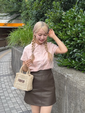 「アイテム（バレッタ/ヘアクリップ）」を使った、まゆかさん（レディース・158cm）の夏コーディネート