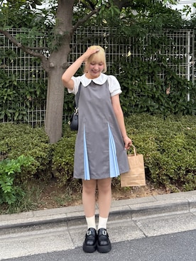 「アイテム（ワンピース）」を使った、まゆかさん（レディース・158cm）の夏コーディネート
