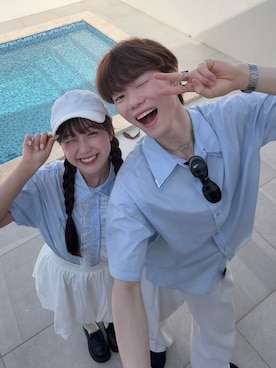 「カップル」｜まゆかさん（レディース・158cm）の夏コーディネート