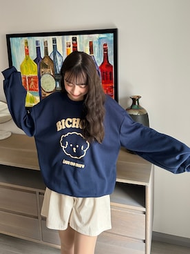 「アイテム（スウェット）」を使った、まゆかさん（レディース・158cm）の秋コーディネート