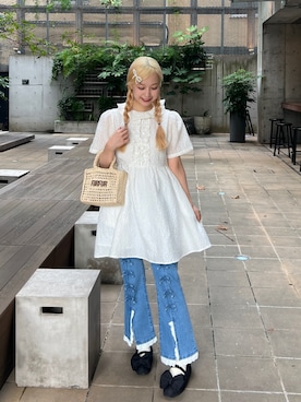 「アイテム（ヘアピン）」を使った、まゆかさん（レディース・158cm）の秋コーディネート