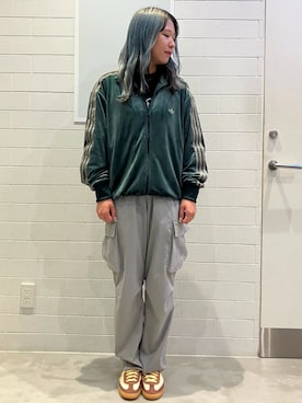 「アイテム（ジャージ）」を使った、MMさん（レディース・165cm）の秋コーディネート