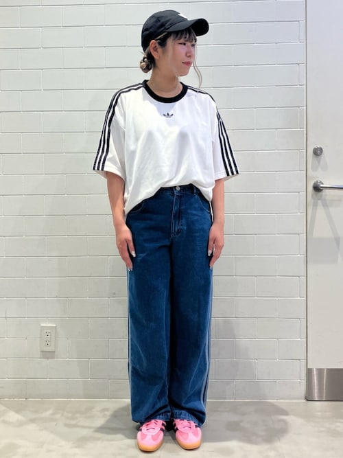 レディース アディカラー デニム トラックパンツ　インディゴデニム　新品 レディース アディカラー デニム スリーストライプス トラック