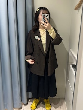 「アイテム（ヘアピン）」を使った、maiさん（レディース・155cm）の秋コーディネート