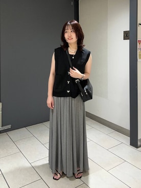 「アイテム（キャミソール、ブラック系）」を使った、maiさん（レディース・155cm）の夏コーディネート