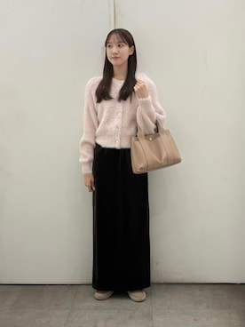 「アイテム（カーディガン/ボレロ、ピンク系）」を使った、noaさん（レディース・156cm）の秋コーディネート