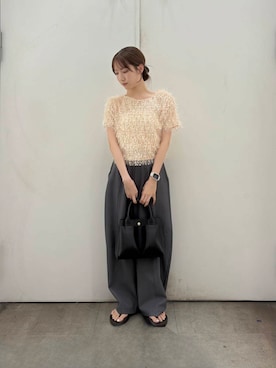 「アイテム（スラックス）」を使った、noaさん（レディース・156cm）の夏コーディネート