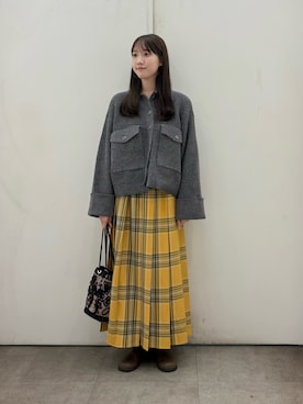 「アイテム（その他アウター、グレー系）」を使った、noaさん（レディース・156cm）の秋コーディネート
