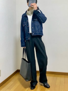 「アイテム（デニムジャケット）」を使った、KEITOさん（骨格ナチュラル・メンズ・170cm）の冬コーディネート
