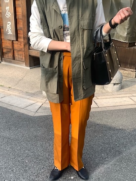 「ごきげんウィーク」｜「アイテム（スリッポン）」を使った、N.さん（レディース・163cm）の春コーディネート