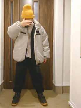「モンスターパーカー」｜「アイテム（スウェットパンツ）」を使った、haruさん（メンズ・172cm）の冬コーディネート