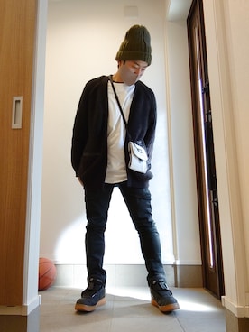 「BEN DAVIS（ベンデイビス）のアイテム（帽子）」を使った、haruさん（メンズ・172cm）の冬コーディネート