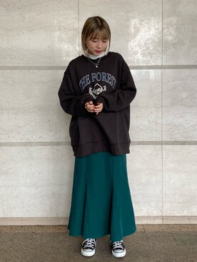 「w closet」｜「アイテム（スウェット）」を使った、M I H Oさん（レディース・152cm）の冬コーディネート