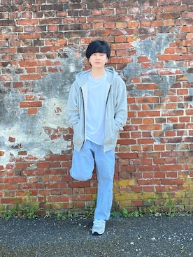 「WOOALONG（ウアロン）のアイテム」を使った、ゆせさん（メンズ・165cm）の春コーディネート
