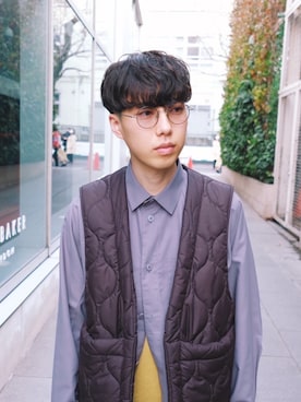 「キルティングベスト」｜Takuma さん（メンズ・176cm）の春コーディネート