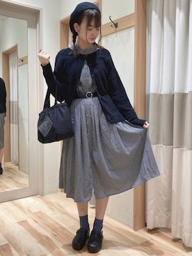 「レトロワンピース」｜「アイテム（その他）」を使った、おゆさん（レディース・167cm）の秋コーディネート