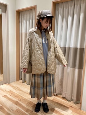 「スウエット」｜「アイテム（ブルゾン）」を使った、おゆさん（レディース・167cm）の秋コーディネート