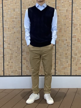「アイテム（ビジネスシャツ）」を使った、BRICK HOUSE by Tokyo Shirts 武蔵小杉東急スクエア店さん（メンズ・165cm）の秋コーディネート