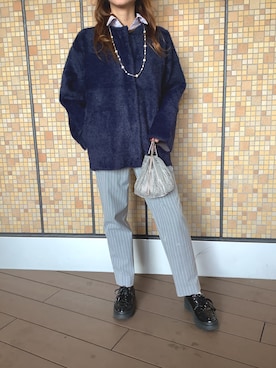 「アイテム（ノーカラージャケット）」を使った、BRICK HOUSE by Tokyo Shirts 武蔵小杉東急スクエア店さん（レディース・153cm）の冬コーディネート