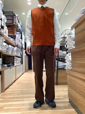 「アイテム（ビジネスシャツ）」を使った、BRICK HOUSE by Tokyo Shirts 武蔵小杉東急スクエア店さん（メンズ・173cm）の秋コーディネート
