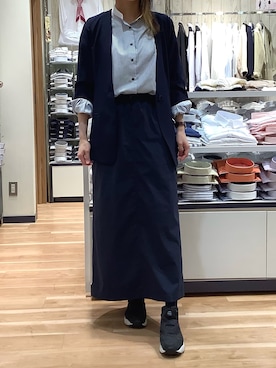 「ノーカラーシャツ」｜「アイテム（ノーカラージャケット）」を使った、BRICK HOUSE by Tokyo Shirts 武蔵小杉東急スクエア店さん（レディース・165cm）の春コーディネート