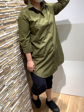 「BRICK HOUSE by TOKYO SHIRT」｜「アイテム（シャツワンピース）」を使った、BRICK HOUSE by Tokyo Shirts 武蔵小杉東急スクエア店さん（レディース・158cm）の夏コーディネート