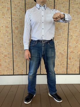「アイテム（ビジネスシャツ）」を使った、BRICK HOUSE by Tokyo Shirts 武蔵小杉東急スクエア店さん（メンズ・176cm）の秋コーディネート