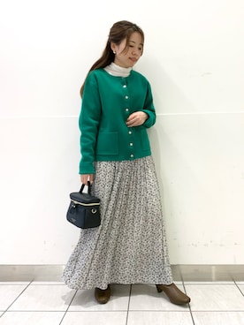 「ROPE' PICNIC（ロペピクニック）のバニティショルダーバッグ（ショルダーバッグ）」を使った、mocaさん（レディース・147cm）の秋コーディネート