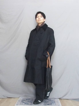 「ZARA（ザラ）のアイテム（ステンカラーコート）」を使った、kamoiさん（メンズ・170cm）の冬コーディネート