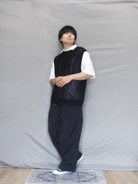 「CONVERSE（コンバース）のconverse コンバース ALL STAR HI オールスター ハイ 3206 BLACK(US)（スニーカー）」を使った、kamoiさん（メンズ・170cm）の夏コーディネート
