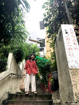 「Teva（テバ）のアイテム（サンダル、グレー系）」を使った、sharurottoさん（レディース・153cm）の夏コーディネート