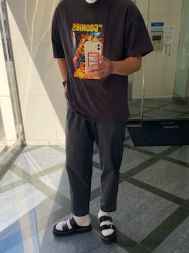 「RAGEBLUE（レイジブルー）のアイテム（Tシャツ/カットソー、ブラック系）」を使った、mm1209さん（メンズ・175cm）の春コーディネート