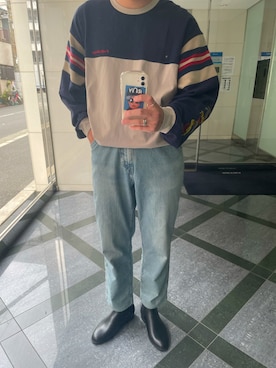 「Traditional Weatherwear（トラディショナルウェザーウェア）の【Traditional Weatherwear】SIDEGORE RAIN（ブーツ、ブラック系）」を使った、mm1209さん（メンズ・175cm）の春コーディネート