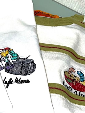 「LEFTALONEのアイテム（Tシャツ/カットソー、ホワイト系）」を使った、mm1209さん（メンズ・175cm）の春コーディネート