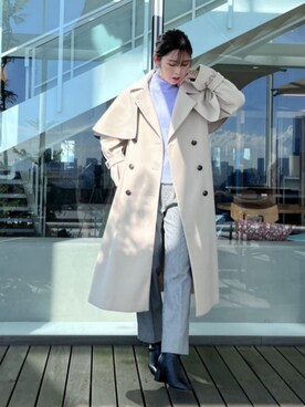 「重ね着ベストシーズン」｜「アイテム（トレンチコート）」を使った、makiさん（レディース・163cm）の秋コーディネート