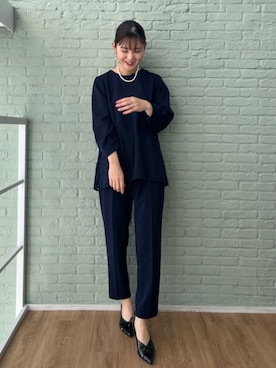「大人ガーリー」｜「アイテム（セットアップ）」を使った、makiさん（レディース・163cm）の冬コーディネート