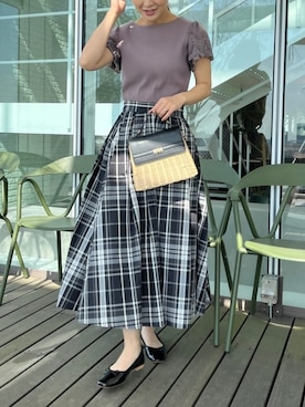「ラタンバッグ」｜makiさん（レディース・163cm）の春コーディネート