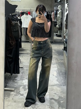 「EMODA（エモダ）のアイテム（タンクトップ）」を使った、橘優希さん（レディース・168cm）の夏コーディネート