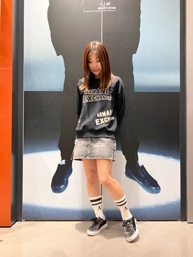 「アイテム（デニムスカート、グレー系）」を使った、MM529さん（レディース・157cm）の冬コーディネート