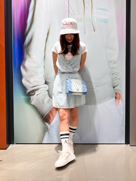 「ARMANI EXCHANGE（アルマーニエクスチェンジ）のアイテム（オールインワン・サロペット）」を使った、MM529さん（レディース・157cm）の春コーディネート