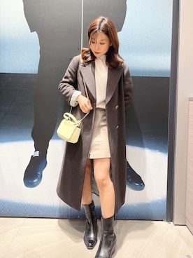 「ARMANI EXCHANGE（アルマーニエクスチェンジ）のアイテム（チェスターコート）」を使った、MM529さん（レディース・157cm）の秋コーディネート