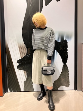 「armaniexchange」｜「アイテム（ブーツ）」を使った、MM529さん（レディース・157cm）の冬コーディネート