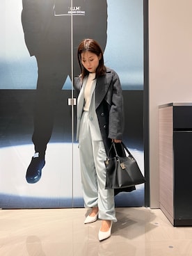 「ARMANI EXCHANGE（アルマーニエクスチェンジ）のアイテム（チェスターコート）」を使った、MM529さん（レディース・157cm）の秋コーディネート