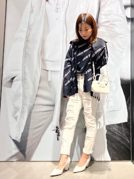 「ロゴニット」｜「アイテム（パンプス）」を使った、MM529さん（レディース・157cm）の冬コーディネート